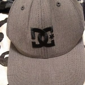 Gray hat with black lettering.
